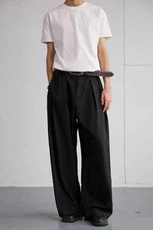 Trendy 2025 Spring Draped Foldable Trousers for Men â€“ Loose Versatile Straight Casual Pants for Couples