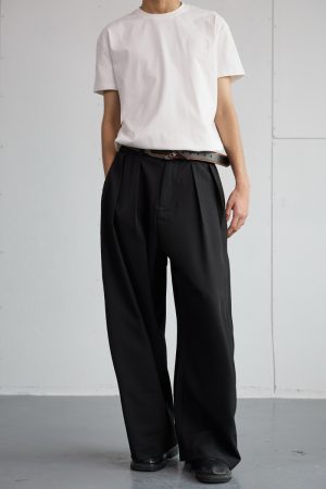 Trendy 2025 Spring Draped Foldable Trousers for Men â€“ Loose Versatile Straight Casual Pants for Couples