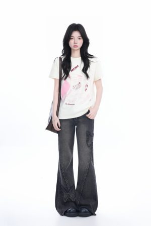 Trendy American Retro Short-Sleeve Cropped T-Shirt for Women â€“ Stylish Petites, Y2K Fashion Essential