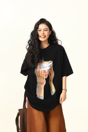 Trendy American Street Style Printed Short-Sleeve T-shirt for Men and Women - Hip-Hop Summer Unisex Fashion Top