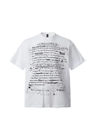 Trendy American Style All-Over Print Bullet Letter Short-Sleeve T-Shirt for Men and Women - Summer Loose Fit Couple Tee