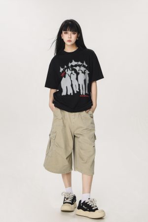 Trendy American Style Loose Short Sleeve T-Shirt for Men and Women - Summer Half Sleeve Design, Perfect for Casual Looks