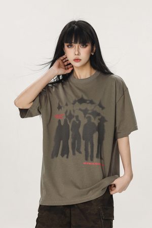 Trendy American Style Loose Short Sleeve T-Shirt for Men and Women - Summer Half Sleeve Design, Perfect for Casual Looks