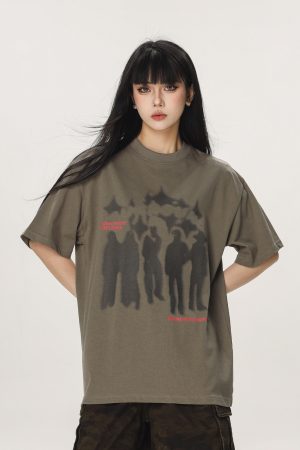 Trendy American Style Loose Short Sleeve T-Shirt for Men and Women - Summer Half Sleeve Design, Perfect for Casual Looks