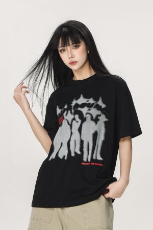 Trendy American Style Loose Short Sleeve T-Shirt for Men and Women - Summer Half Sleeve Design, Perfect for Casual Looks