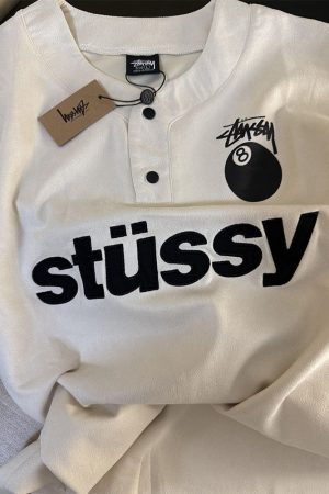 Trendy Black Embroidered Cotton Short Sleeve T-Shirt for Men and Women, American Style Buttonless Polo Top, Casual Fashion Essential