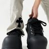 Trendy Black Knight Mickey Sneakers for Men, High Street Shell Toe Shoes, 90s Inspired Couple Fat Bread Sneakers