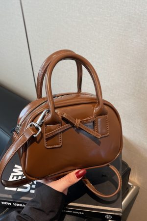 Trendy Bowknot Steamed Bun Handbag for Women - Versatile Small Tote & Shoulder Crossbody Bag for 2025 Fashion