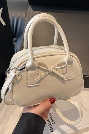 Trendy Bowknot Steamed Bun Handbag for Women - Versatile Small Tote & Shoulder Crossbody Bag for 2025 Fashion