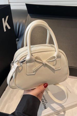 Trendy Bowknot Steamed Bun Handbag for Women - Versatile Small Tote & Shoulder Crossbody Bag for 2025 Fashion