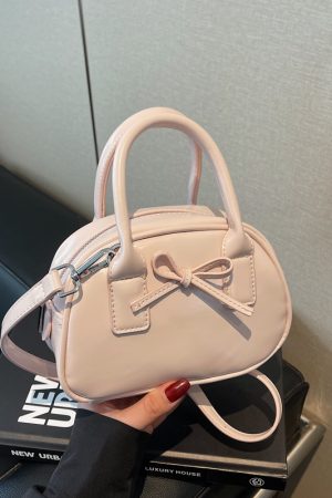 Trendy Bowknot Steamed Bun Handbag for Women - Versatile Small Tote & Shoulder Crossbody Bag for 2025 Fashion
