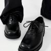 Trendy British Square-Toe Derby Shoes for Men and Women - Thick-Soled Leather Office Commuting Footwear