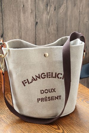 Trendy Canvas Shoulder Bag 2024 Korean Style Crossbody for College Students, Chic Bucket Bag Design for Women