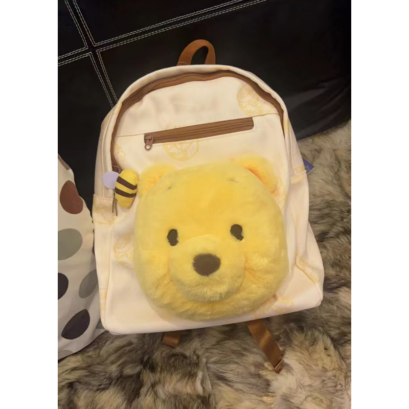 Trendy Cartoon Winnie the Pooh Plush Backpack - Large Capacity Shoulder Bag for School, Autumn and Winter Fashion Trendy Cartoon Winnie the Pooh Plush Backpack - Large Capacity Shoulder Bag for School, Autumn and Winter Fashion