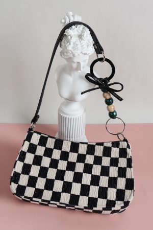 Trendy Checkered Underarm Bag for Women - Versatile Minimalist Crossbody Shoulder Bag for Spring and Summer Fashion