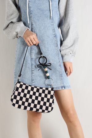 Trendy Checkered Underarm Bag for Women - Versatile Minimalist Crossbody Shoulder Bag for Spring and Summer Fashion