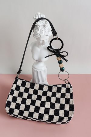 Trendy Checkered Underarm Bag for Women - Versatile Minimalist Crossbody Shoulder Bag for Spring and Summer Fashion