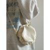 Trendy Cloud-Shaped PU Crossbody Bag for Women, Cute Wrinkled Round Shoulder Bag with Chain Detail, 2024 Fashion Accessory