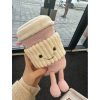 Trendy Cute Cartoon Plush Crossbody Bag - Fun Doll Handheld Toy Cup Sleeve for Milk Tea - 2025 Fashion Accessory