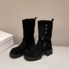 Trendy Foldable Slouch Martin Boots for Women - Petite High-Heeled Thick-Soled Fashion Boots, Y2K Style