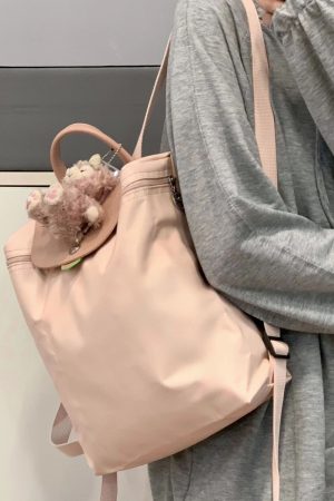 Trendy Korean Casual Large Capacity Nylon Canvas Backpack Tote Bag for Women - 2023 Fashion Essential