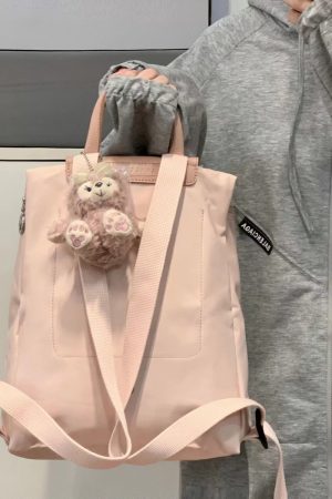 Trendy Korean Casual Large Capacity Nylon Canvas Backpack Tote Bag for Women - 2023 Fashion Essential