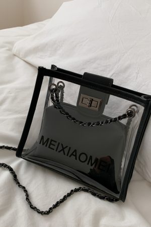 Trendy Korean Style Transparent Chain Crossbody Bag for Women - Versatile Small Shoulder Bag for 2025 Fashionistas