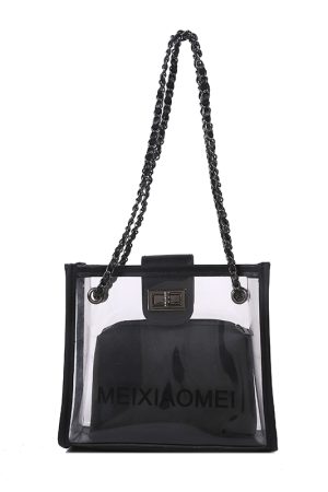 Trendy Korean Style Transparent Chain Crossbody Bag for Women - Versatile Small Shoulder Bag for 2025 Fashionistas