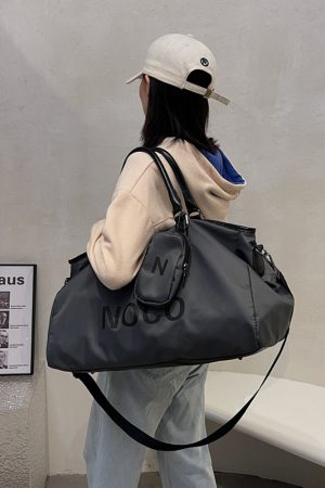 Trendy Large Capacity Tote Bag for Travel - Unisex Shoulder Bag for Short Trips - Stylish Ins Luggage Bag