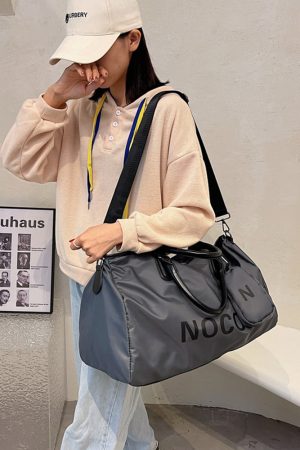 Trendy Large Capacity Tote Bag for Travel - Unisex Shoulder Bag for Short Trips - Stylish Ins Luggage Bag