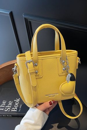 Trendy Lychee Pattern Bucket Tote Bag for Women - Simple Vegetable Basket Crossbody Shoulder Bag 2025 Fashion Niche Style