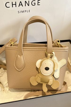 Trendy Lychee Pattern Handheld Bucket Bag 2025 - Versatile Small Crossbody Shoulder Bag for Women