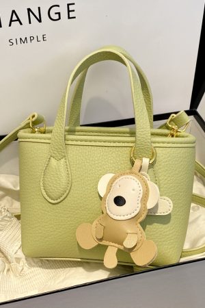 Trendy Lychee Pattern Handheld Bucket Bag 2025 - Versatile Small Crossbody Shoulder Bag for Women