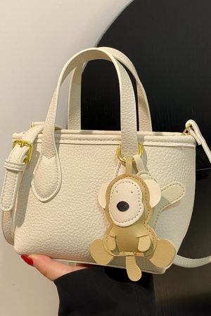 Trendy Lychee Pattern Handheld Bucket Bag 2025 - Versatile Small Crossbody Shoulder Bag for Women