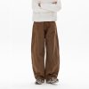 Trendy Men's Workwear Casual Pants with Three-Dimensional Cutting and Pockets - Brown Long Pants for a Stylish Look