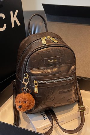 Trendy Mini Backpack for Women - High-End Graffiti Double Shoulder Bag, Stylish Pressure Change Design, 2025 New Model