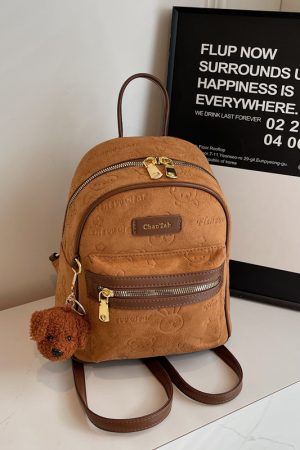 Trendy Mini Backpack for Women - High-End Graffiti Double Shoulder Bag, Stylish Pressure Change Design, 2025 New Model