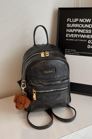 Trendy Mini Backpack for Women - High-End Graffiti Double Shoulder Bag, Stylish Pressure Change Design, 2025 New Model