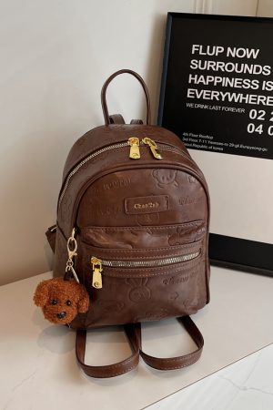 Trendy Mini Backpack for Women - High-End Graffiti Double Shoulder Bag, Stylish Pressure Change Design, 2025 New Model