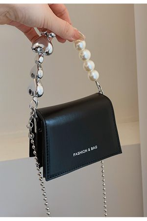 Trendy Mini Pearl Chain Crossbody Bag for Women - Stylish Versatile 2025 Summer Shoulder Small Square Bag