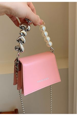 Trendy Mini Pearl Chain Crossbody Bag for Women - Stylish Versatile 2025 Summer Shoulder Small Square Bag