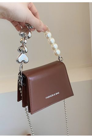 Trendy Mini Pearl Chain Crossbody Bag for Women - Stylish Versatile 2025 Summer Shoulder Small Square Bag