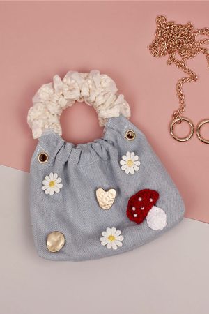 Trendy Mini Pleated Handheld Crossbody Bag for Women - Round Ring Design, Summer 2022 Fashion Accessory