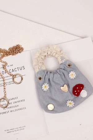 Trendy Mini Pleated Handheld Crossbody Bag for Women - Round Ring Design, Summer 2022 Fashion Accessory