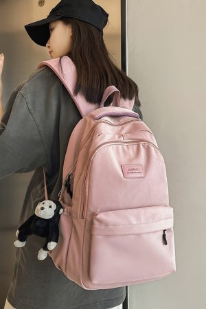 Trendy Minimalist Women's Backpack for School - Mid-High Capacity, Dirt-Resistant, Double Shoulder Design