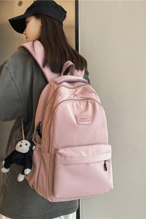 Trendy Minimalist Women's Backpack for School - Mid-High Capacity, Dirt-Resistant, Double Shoulder Design