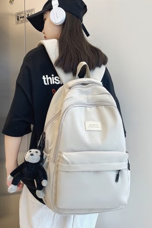 Trendy Minimalist Women's Backpack for School - Mid-High Capacity, Dirt-Resistant, Double Shoulder Design