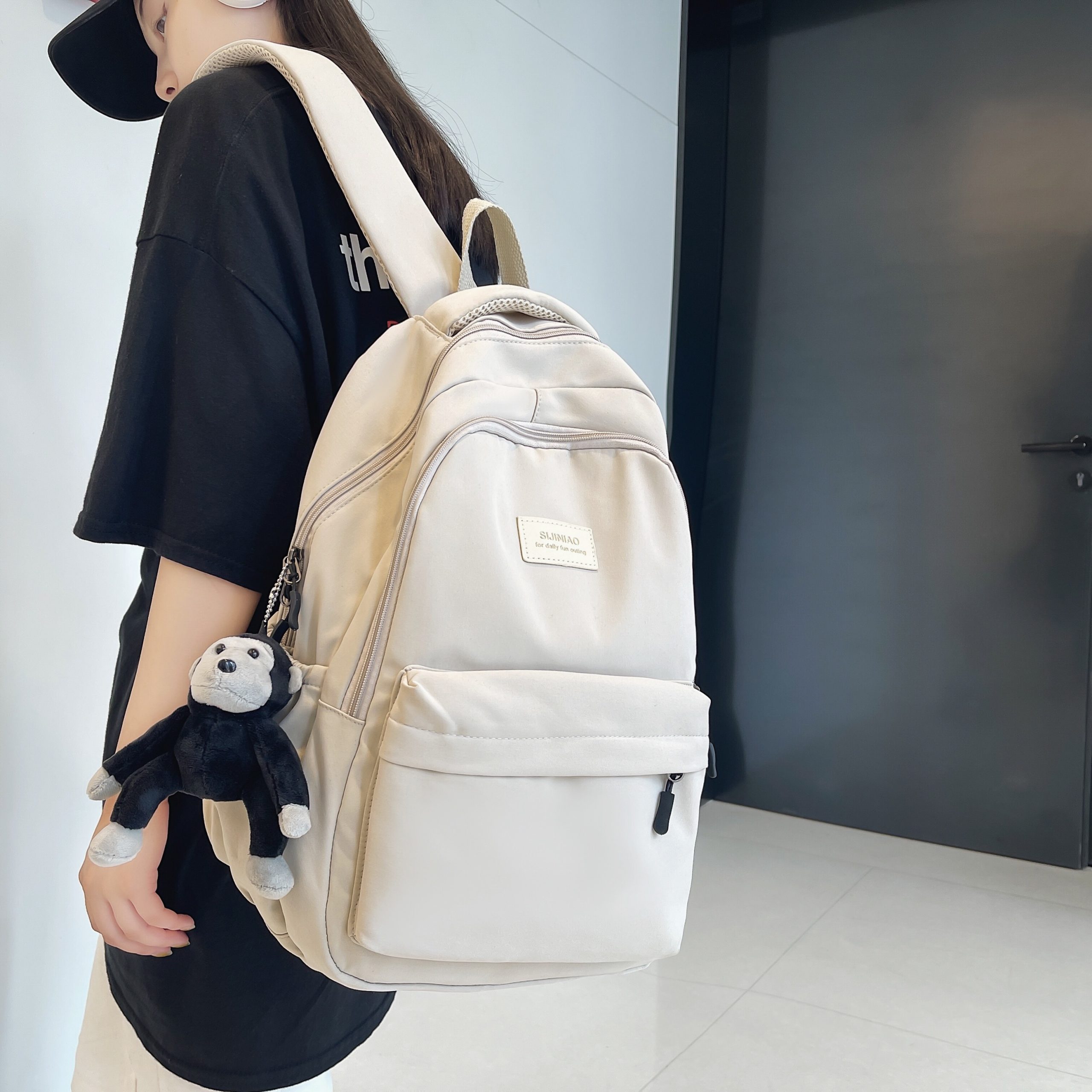 Trendy Minimalist Women's Backpack for School - Mid-High Capacity, Dirt-Resistant, Double Shoulder Design Trendy Minimalist Women's Backpack for School - Mid-High Capacity, Dirt-Resistant, Double Shoulder Design