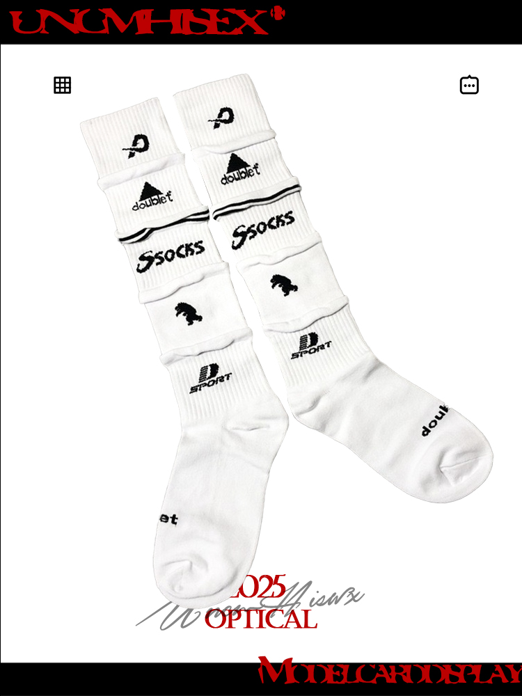 Trendy Multi-Layered Letter Print Long Knee-High Sports Socks for Men and Women - Skateboard & Football Style Trendy Multi-Layered Letter Print Long Knee-High Sports Socks for Men and Women - Skateboard & Football Style