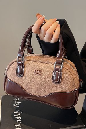 Trendy Patchwork Design Handheld Pillow Bag for Women - Retro Small Handbag, 2025 Fashion Crossbody Style